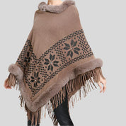 Textured Fur Poncho