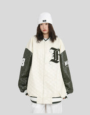 HR Embroidered Letter Baseball Coat
