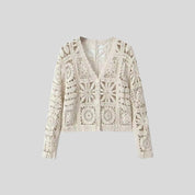 White Woven Floral Lace Set