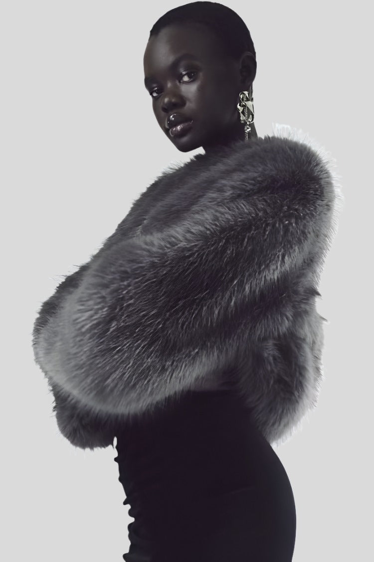 Grey Fox Fur Coat