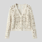 White Woven Floral Lace Set