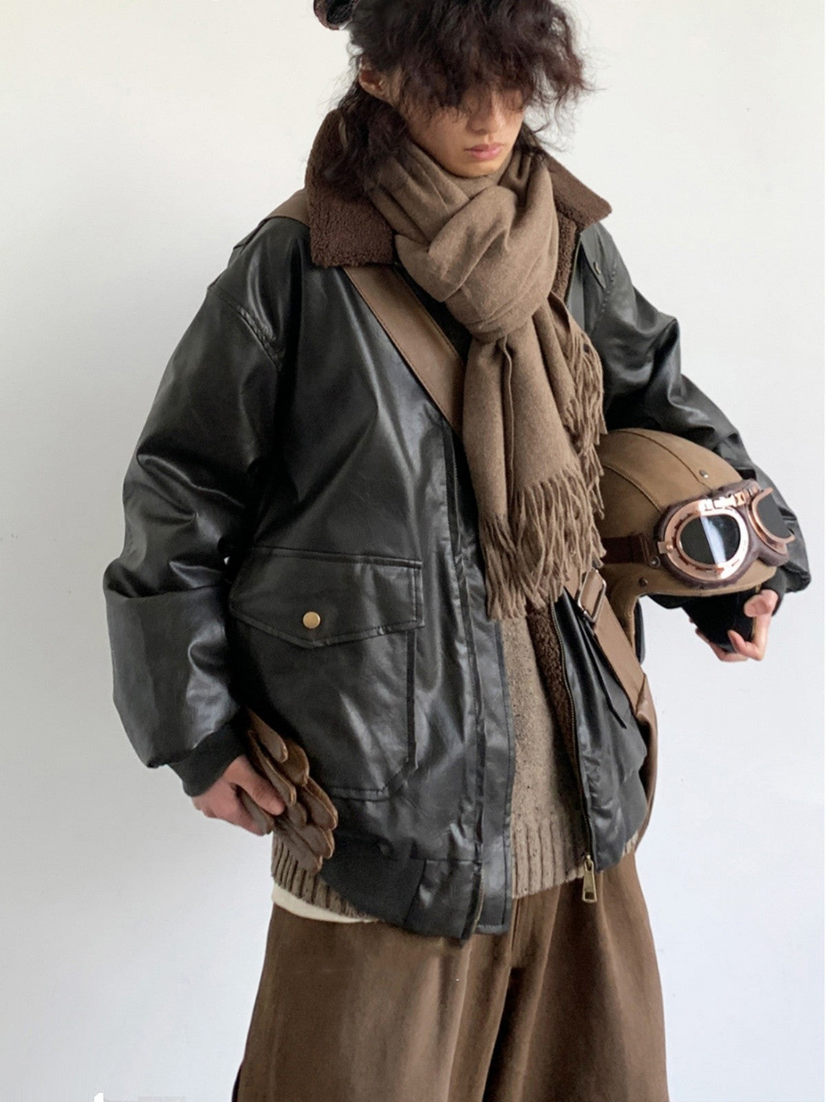 JUKO Leather Jacket with Fur