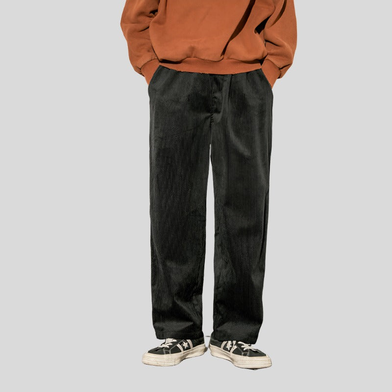 Fleece Pants with Corduroy Panels