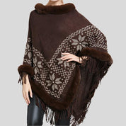 Textured Fur Poncho