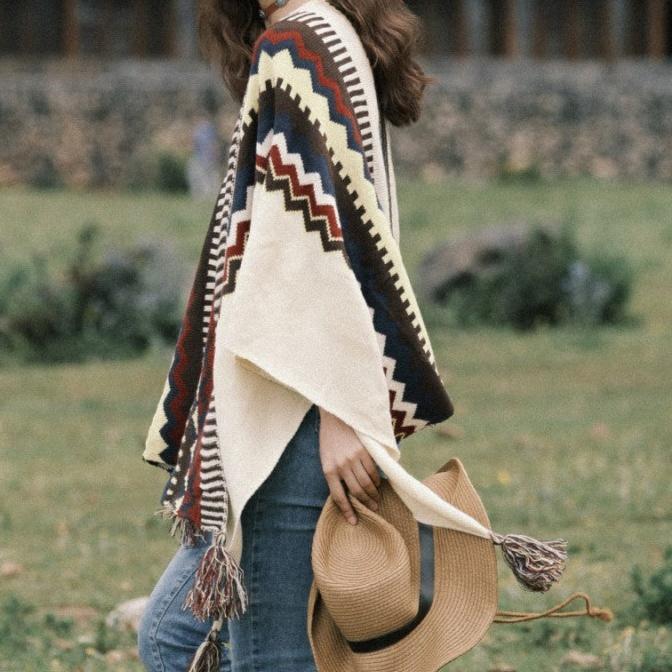 INDI Lightweight Embroidered Poncho