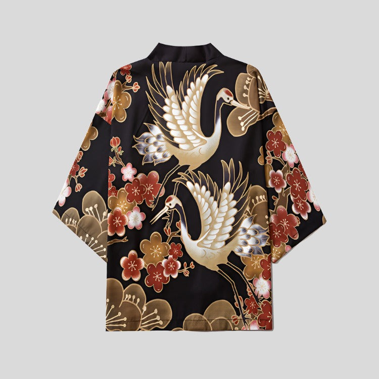 UKIYO Satin Kimono with Print