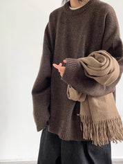 סוודר קלאסי רחב דגם GO