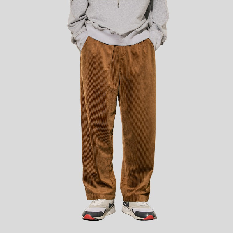 Fleece Pants with Corduroy Panels