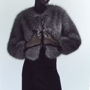 Grey Fox Fur Coat