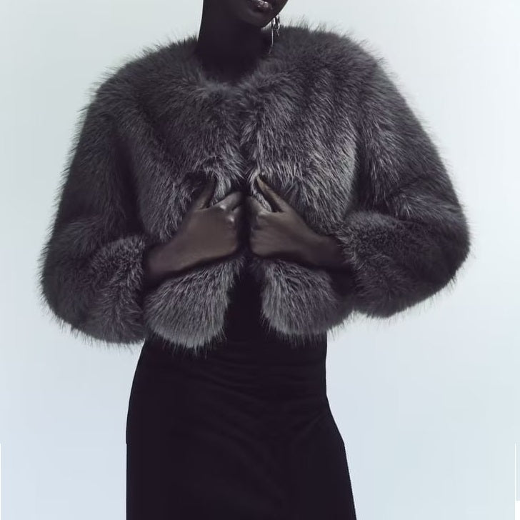 Grey Fox Fur Coat