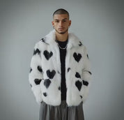 White Fur Heart Coat