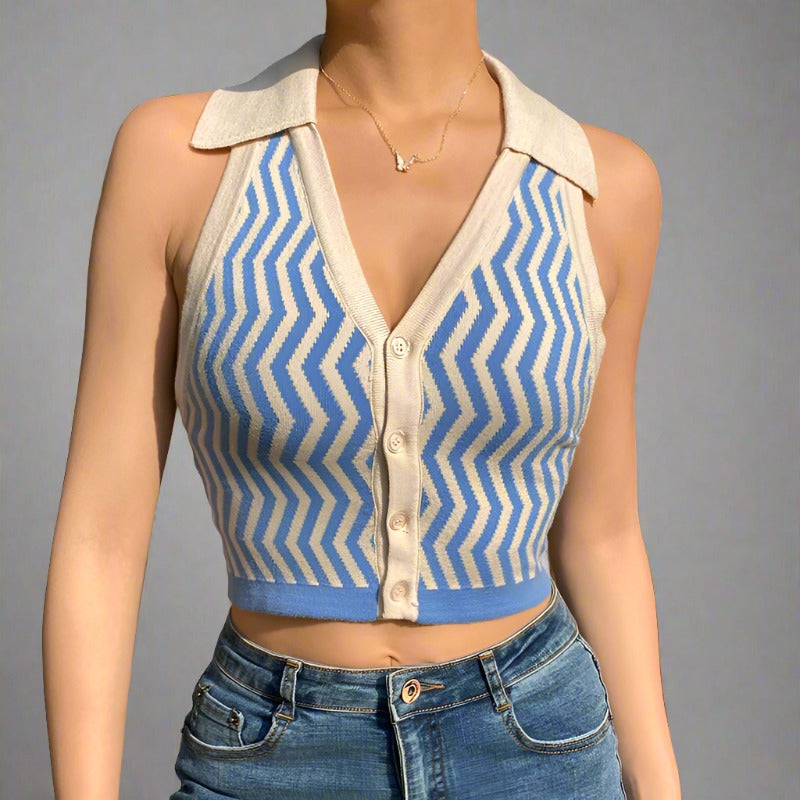 VIV Collar Tie Blouse