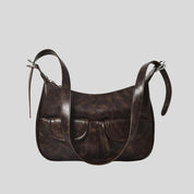 POPO Brown Leather Crossbody Bag