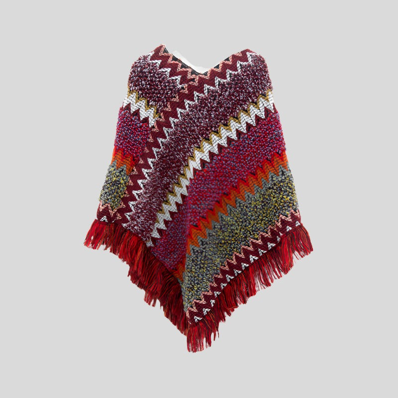 Tony Warm Colorful Poncho