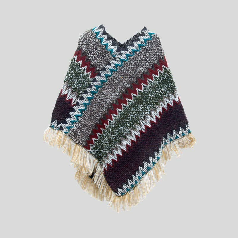 Tony Warm Colorful Poncho