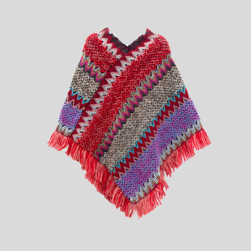 Tony Warm Colorful Poncho