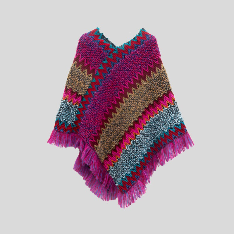 Tony Warm Colorful Poncho