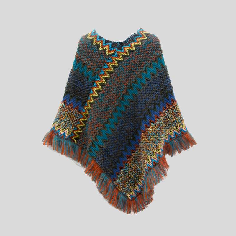 Tony Warm Colorful Poncho