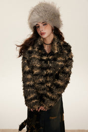 AMM Short Patchwork Fur Coat