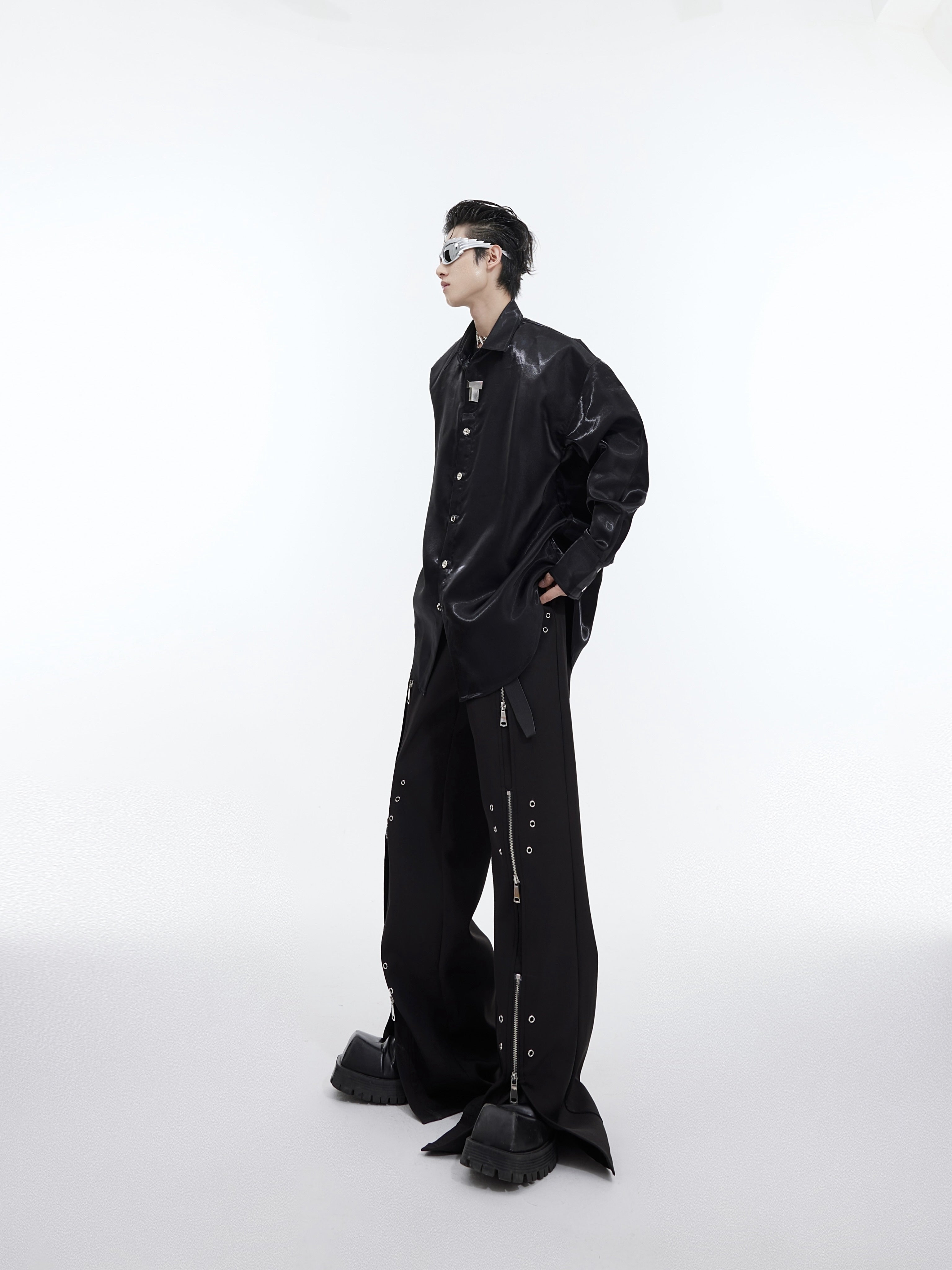 Elegant Cotton Shirt with Buckle