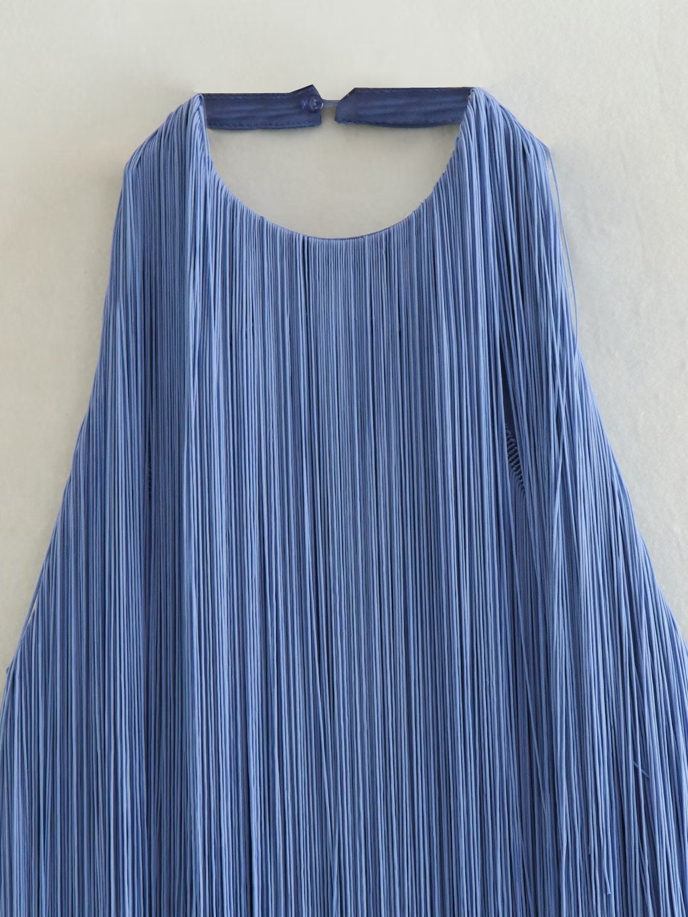 Open-Back Fringe Mini Dress