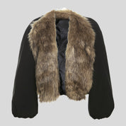 Down Coat with Fur Trim