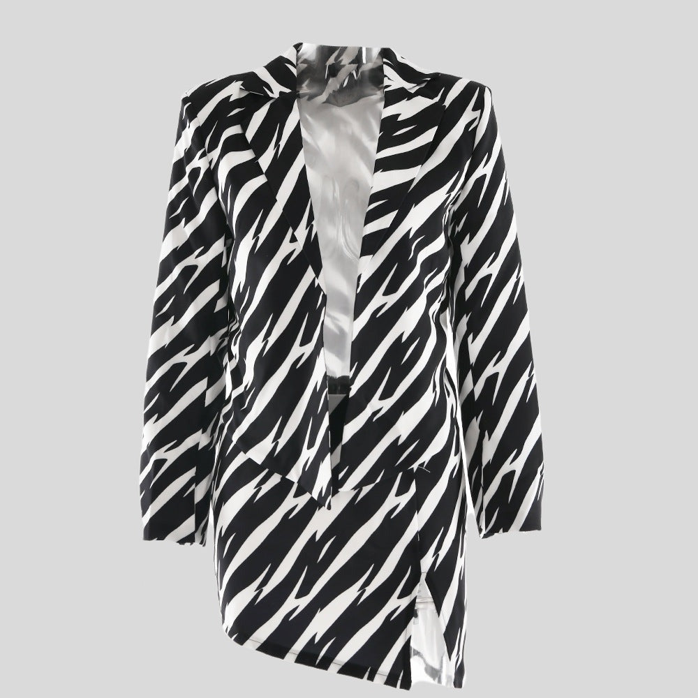 Zebra Jacket & Skirt Set