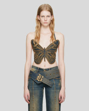 גופיית גינס פרפר עם ניטים דגם Butterfly