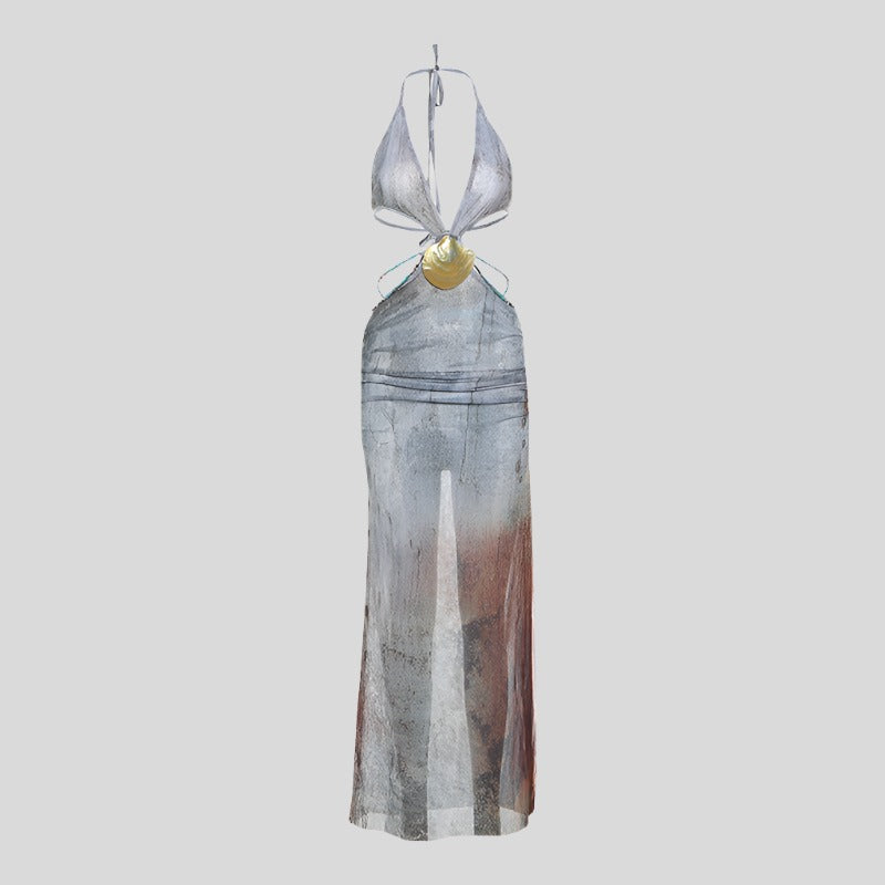 EYMI Beaded Print Dress
