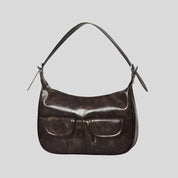 POPO Brown Leather Crossbody Bag