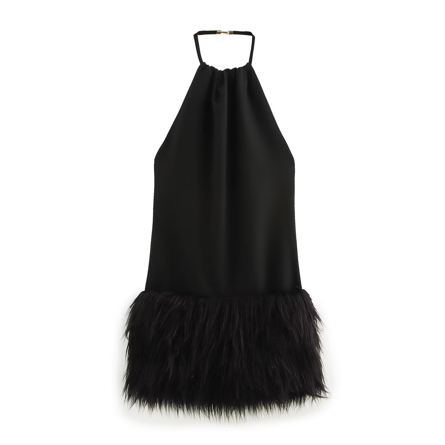 LIL Mini Fur Dress with Buckle
