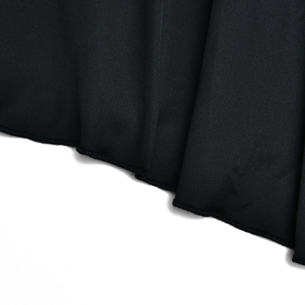 Tiered Black Open-Back Dress