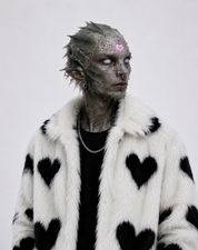 White Fur Heart Coat