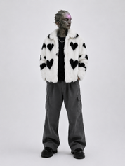 White Fur Heart Coat