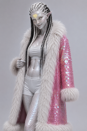 Colorful sequin fur coat - Shayli