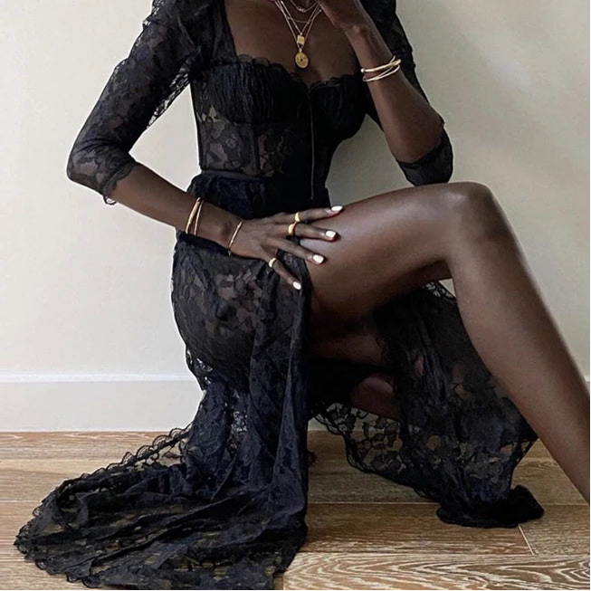 DIM Lace Ruffle Dress