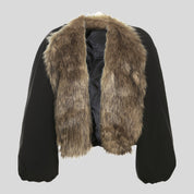 Down Coat with Fur Trim