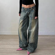 YOM Wide-Leg Low Jeans