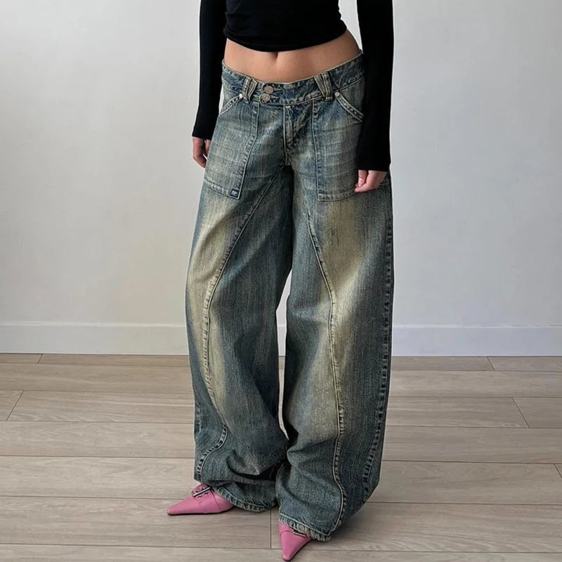 YOM Wide-Leg Low Jeans