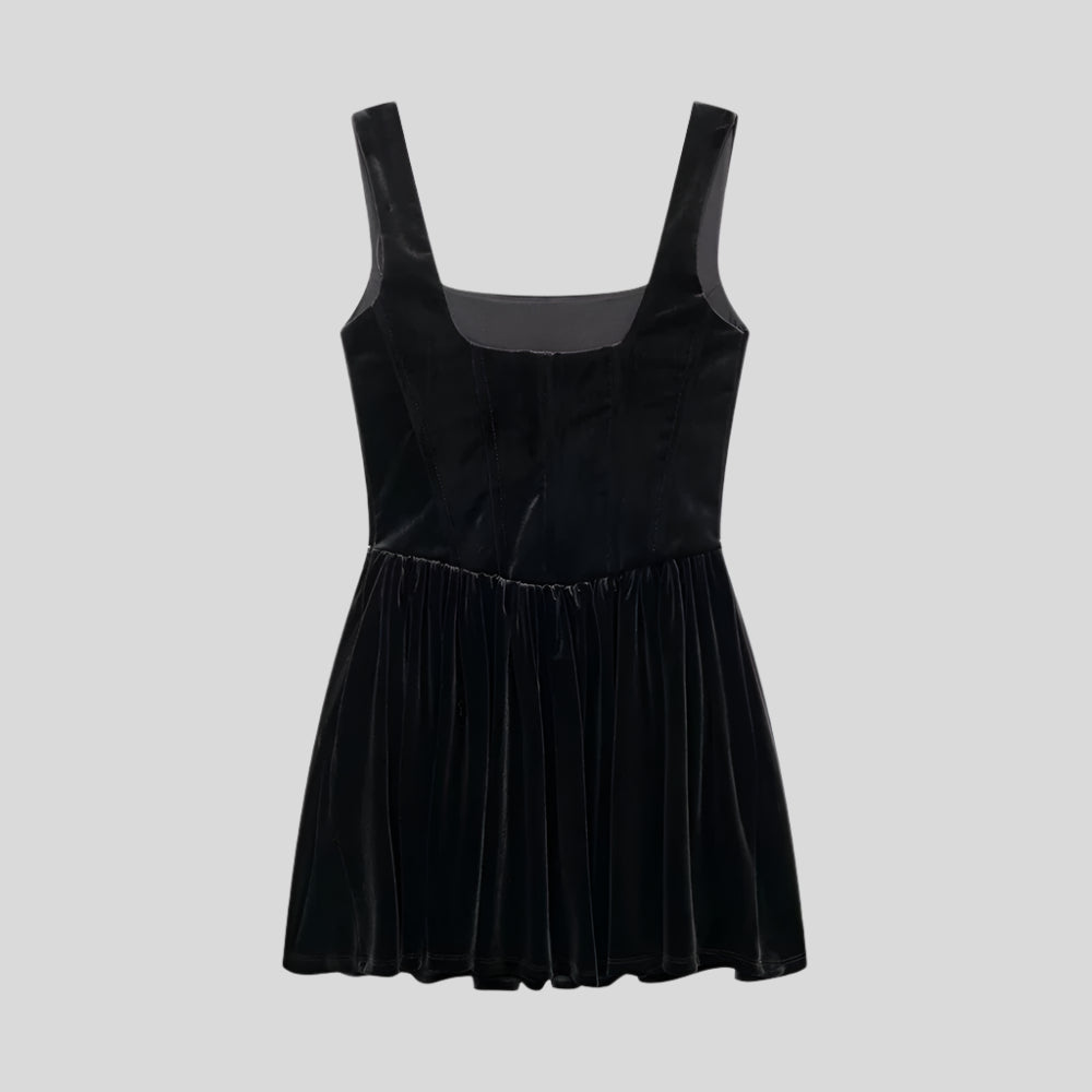 U Burgundy Velvet Mini Dress