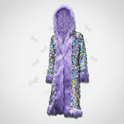 Colorful sequin fur coat - Shayli