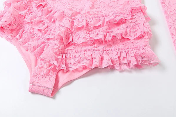 fastival Pink Ruffle Jumpsuit
