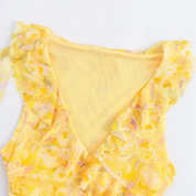 Yellow Fringe Mini Dress U