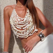 Top with Shell Embellishments