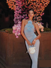 EMY Light-Blue Halter Dress