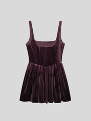 U Burgundy Velvet Mini Dress