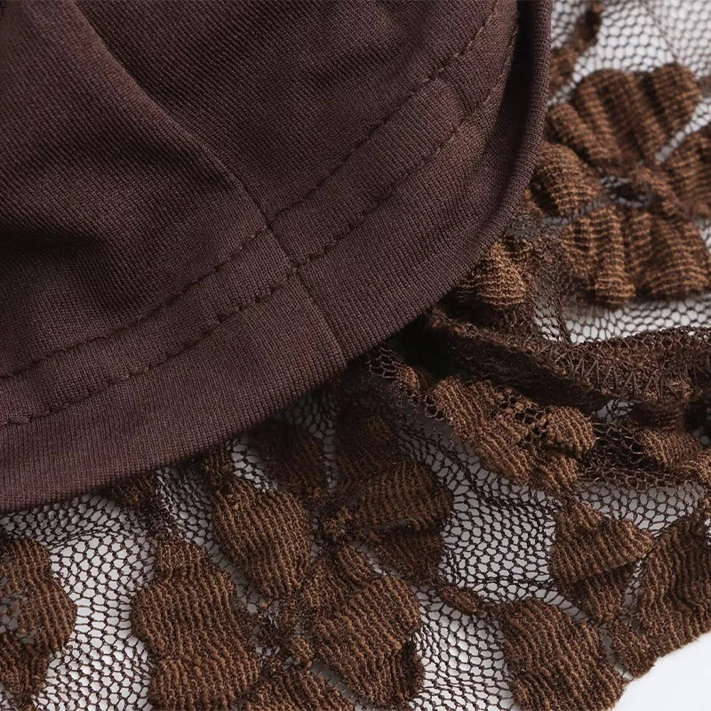 KI Brown Long-Sleeve Dress