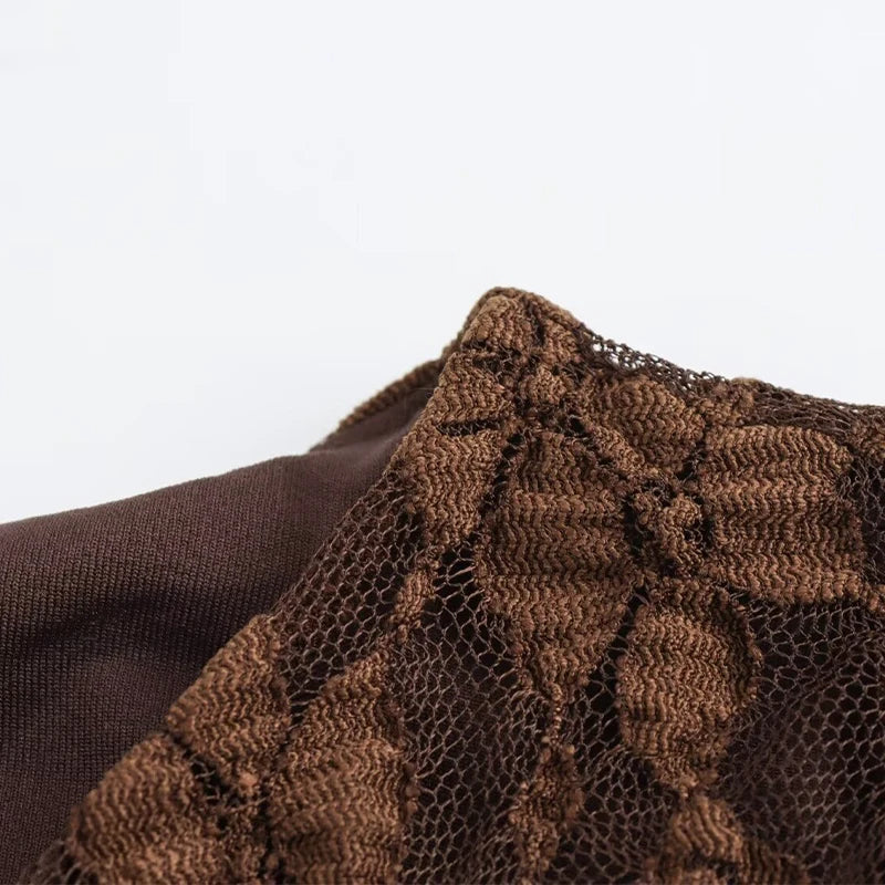 KI Brown Long-Sleeve Dress