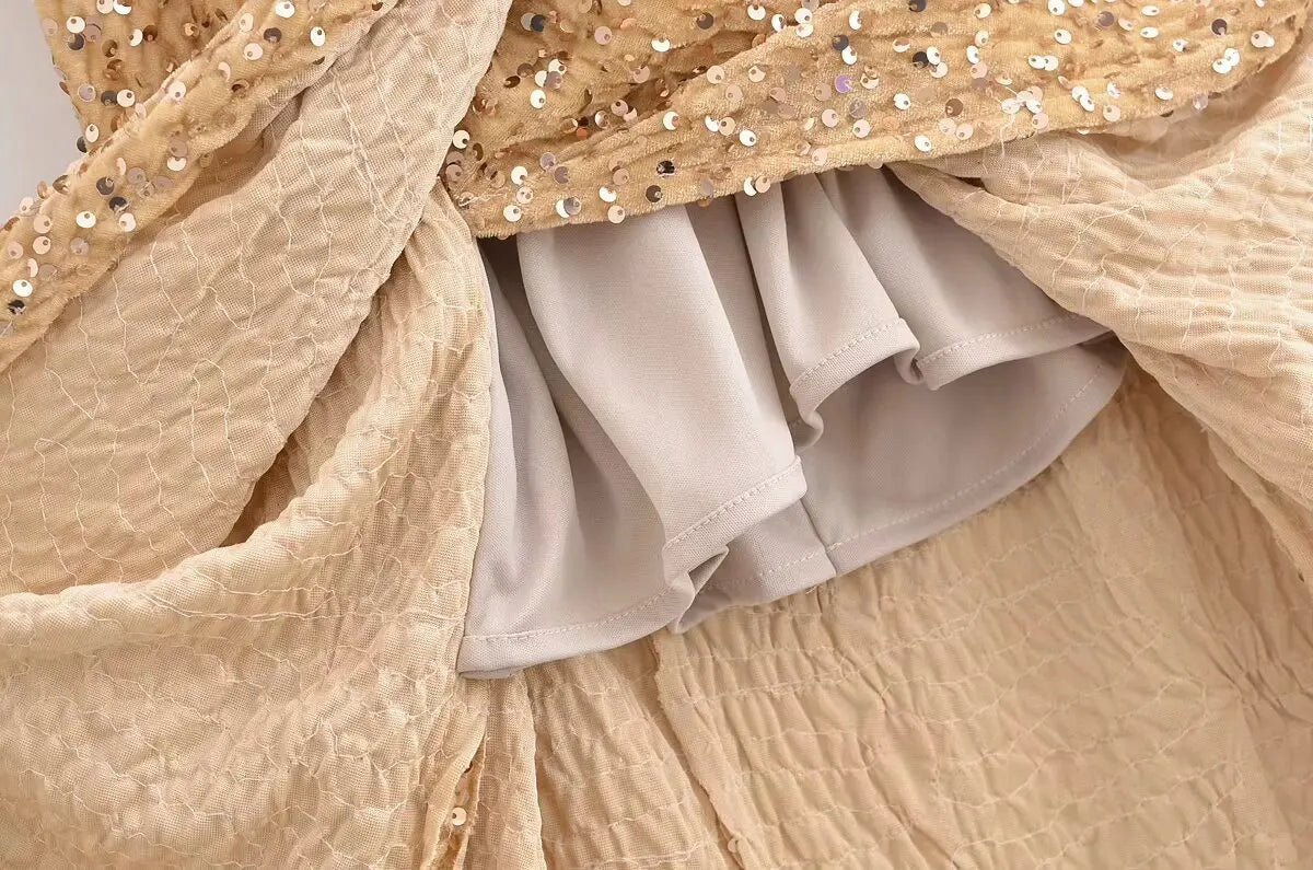 JOL Sequin Halter Evening Dress