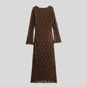 KI Brown Long-Sleeve Dress